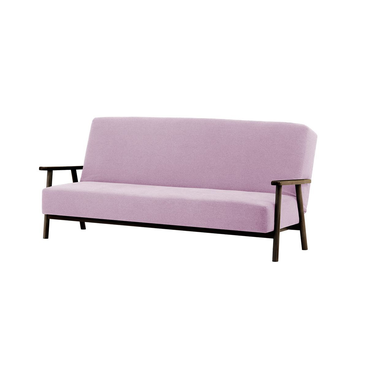 Luppo Click-Clack Folding Sofa Bed, pink, Leg colour: dark oak - image 1