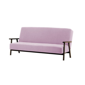 Luppo Click-Clack Folding Sofa Bed, pink, Leg colour: dark oak - thumbnail 1