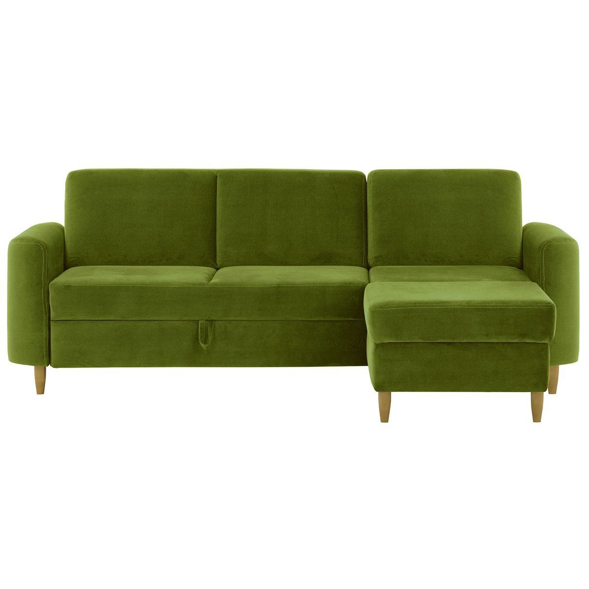 Elegance Corner Sofa Bed With Storage, dark green - image 1
