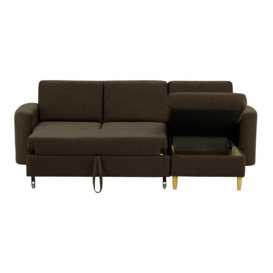 Elegance Corner Sofa Bed With Storage, brown - thumbnail 3