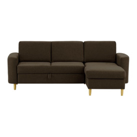 Elegance Corner Sofa Bed With Storage, brown
