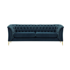 Chesterfield Modern 2,5 Seater Sofa, lime, Leg colour: gold metal - thumbnail 1