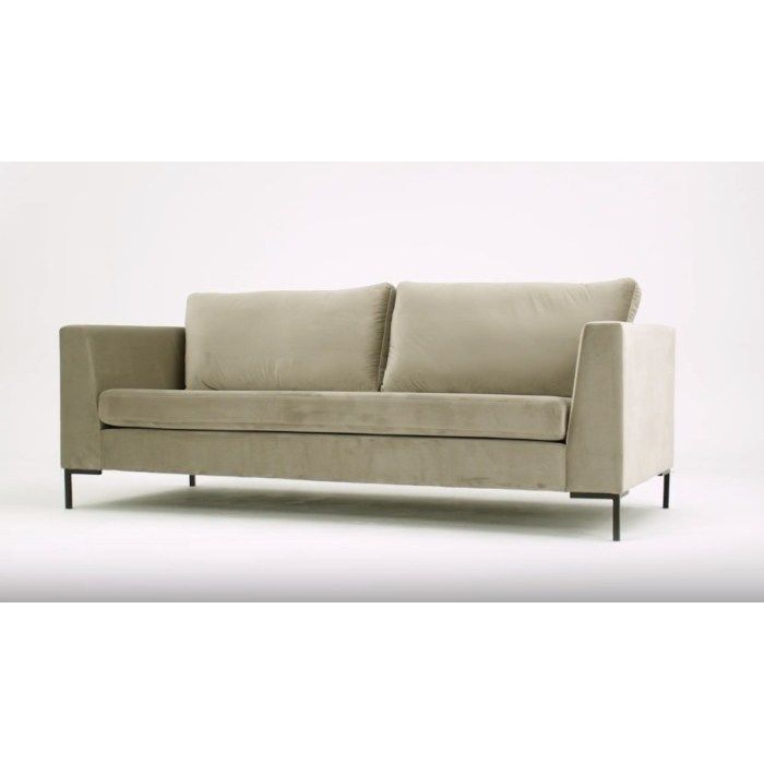 Gosena 2,5 Seater Sofa, cream, Leg colour: gold metal - image 1