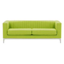Slender Wood 3 Seater Sofa, lime, Leg colour: white
