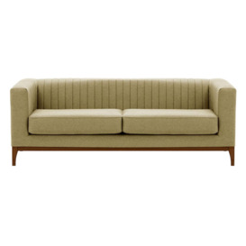 Slender Wood 3 Seater Sofa, beige, Leg colour: dark oak - thumbnail 1
