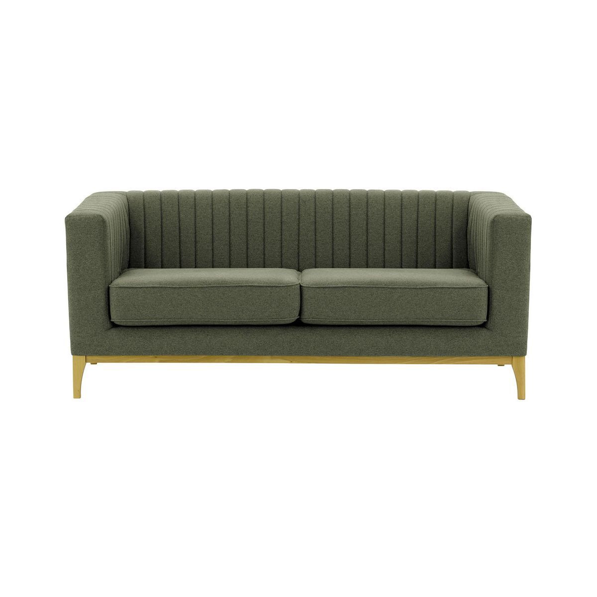 Slender Wood 2 Seater Sofa, dark green, Leg colour: like oak - image 1