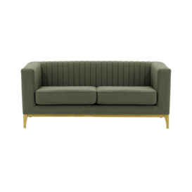 Slender Wood 2 Seater Sofa, dark green, Leg colour: like oak - thumbnail 1