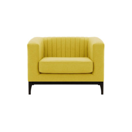 Slender Wood Armchair, yellow, Leg colour: black