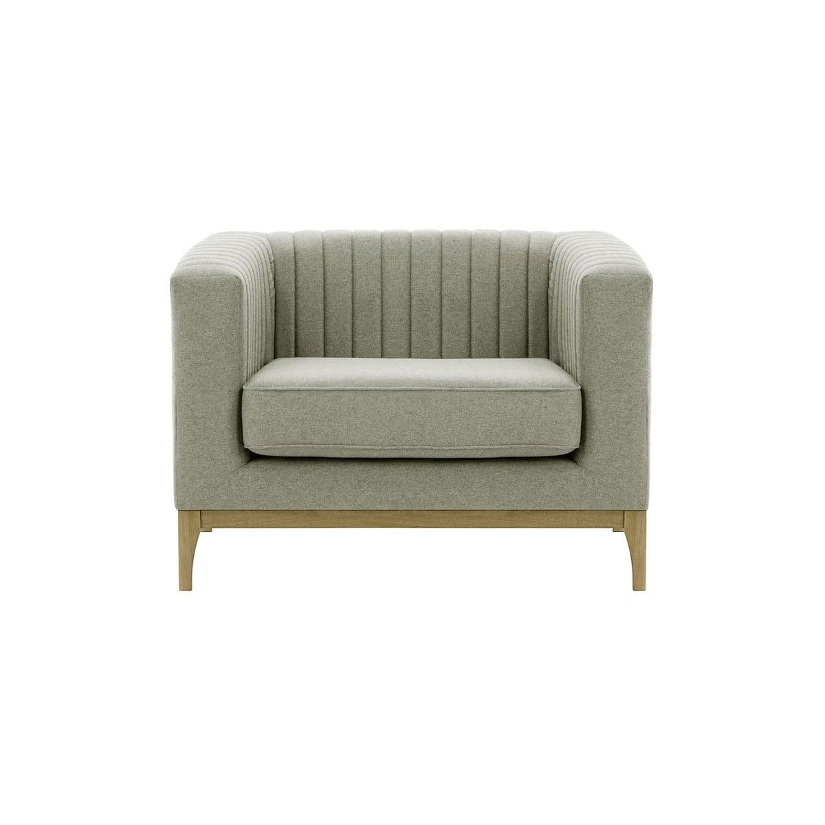 Slender Wood Armchair, grey, Leg colour: wax black - image 1