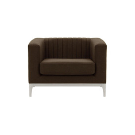 Slender Wood Armchair, brown, Leg colour: white