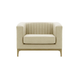 Slender Wood Armchair, cream, Leg colour: wax black