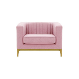 Slender Wood Armchair, pink, Leg colour: like oak