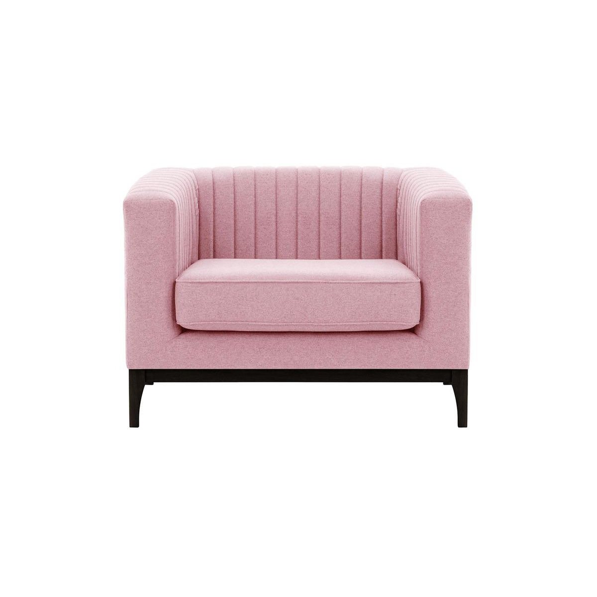 Slender Wood Armchair, pink, Leg colour: black - image 1