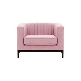 Slender Wood Armchair, pink, Leg colour: black - thumbnail 1