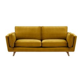 Gabrielle 3 Seater Sofa, mustard, Leg colour: wax black - thumbnail 1