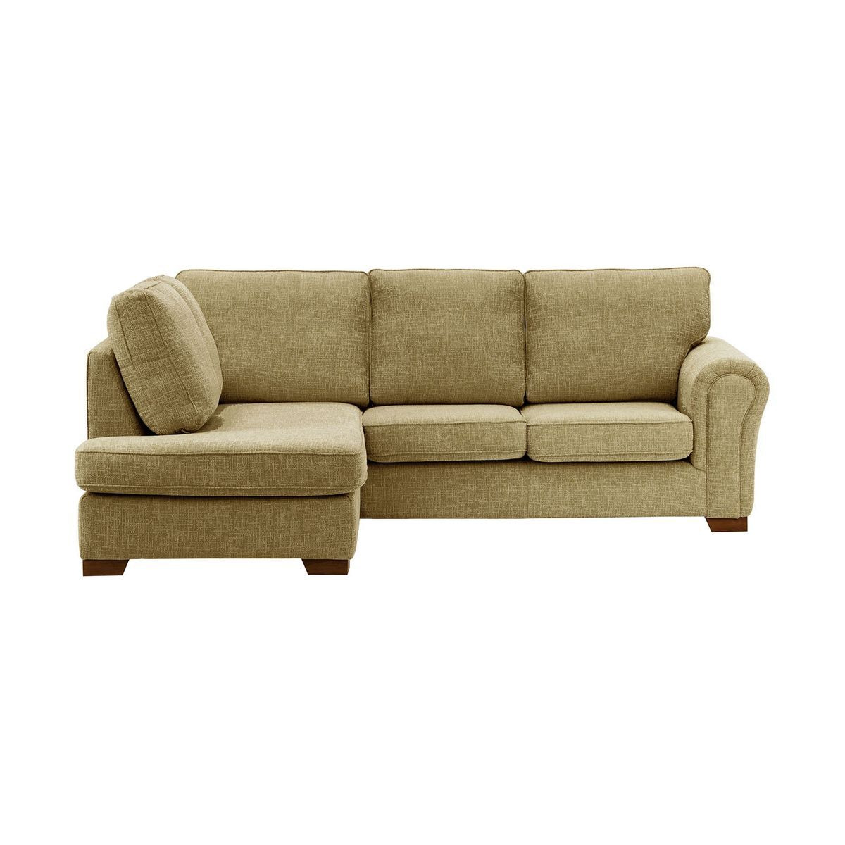Bonna Left Hand Corner Sofa, brown, Leg colour: dark oak - image 1