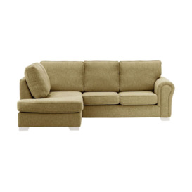 Bonna Left Hand Corner Sofa, brown, Leg colour: white
