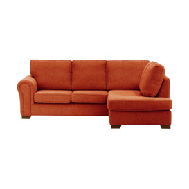 Bonna Right Hand Corner Sofa, burnt orange, Leg colour: dark oak