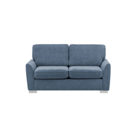 Newton 2 Seater Sofa, denim blue, Leg colour: white