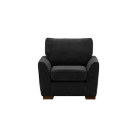 Newton Armchair, charcoal, Leg colour: dark oak