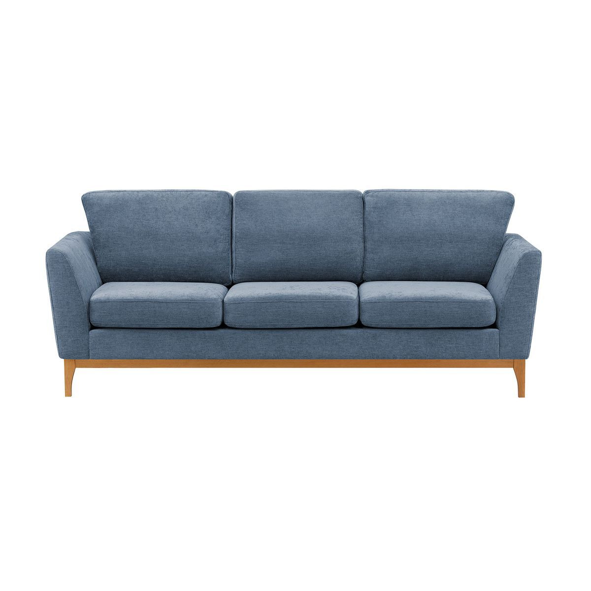 Malone 3 Seater Sofa, denim blue, Leg colour: like oak - image 1
