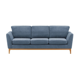 Malone 3 Seater Sofa, denim blue, Leg colour: like oak - thumbnail 1