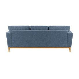 Malone 3 Seater Sofa, denim blue, Leg colour: like oak - thumbnail 2