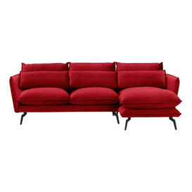 Layla Right Hand Corner Sofa, dark red