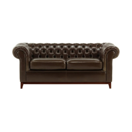 Chesterfield Wood 3 Seater Sofa in Vegan Leather, antracite, Leg colour: wax black - thumbnail 1