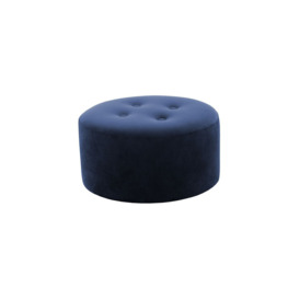 Flair Medium Round Pouffe 4 Buttons, dirty blue