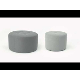 Flair Small Round Pouffe with Stitching, black - thumbnail 2
