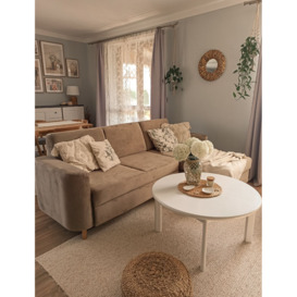 Elegance Corner Sofa Bed With Storage, light beige - thumbnail 2