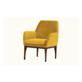 Beca Armchair with Wooden Legs, light beige, Leg colour: white - thumbnail 1