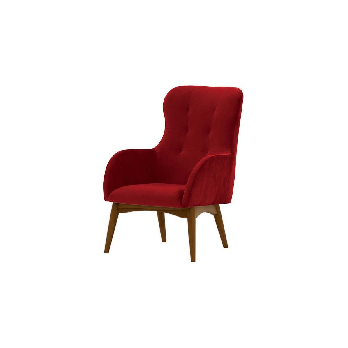 Hollis Wingback Chair, olive green, Leg colour: like oak - image 1