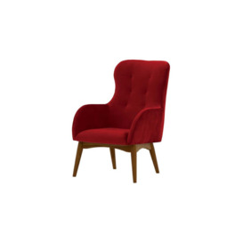 Hollis Wingback Chair, olive green, Leg colour: like oak - thumbnail 1