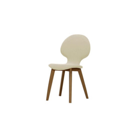 Mya Dining Chair, cream, Leg colour: dark oak