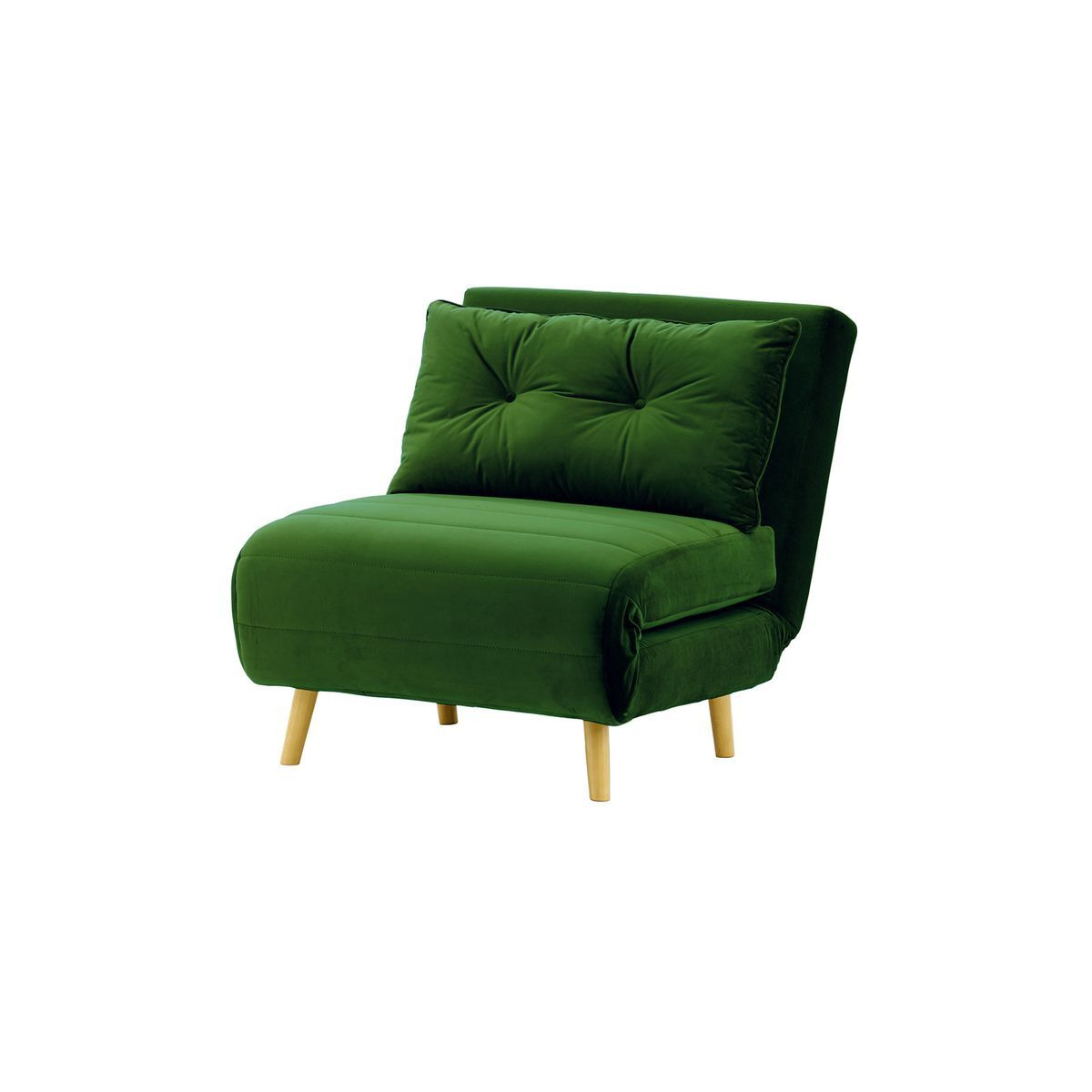 Flic Single Sofa Bed Chair - width 77 cm, navy blue, Leg colour: black - image 1