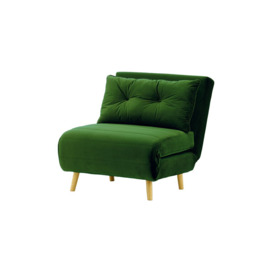 Flic Single Sofa Bed Chair - width 77 cm, navy blue, Leg colour: black