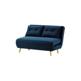 Flic Double Sofa Bed - width 120 cm, navy blue, Leg colour: black