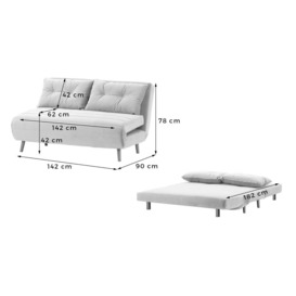 Flic Large Double Sofa Bed - width 142 cm, dark green, Leg colour: aveo - thumbnail 3