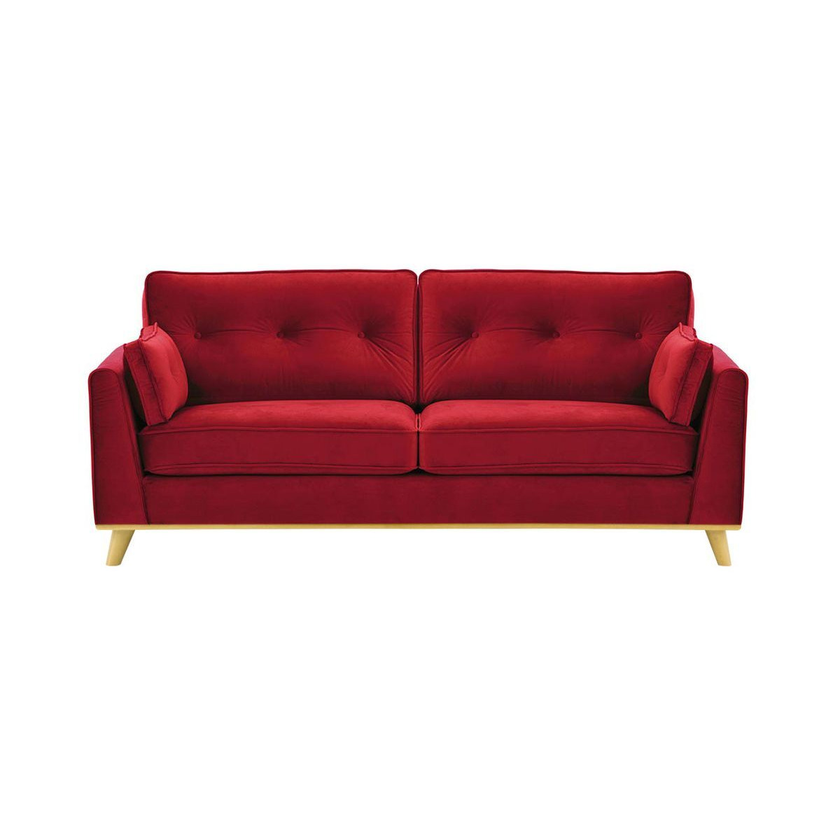 Farrow 3 Seater Sofa, dark red, Leg colour: like oak - image 1