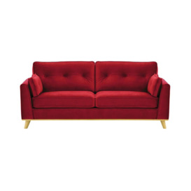 Farrow 3 Seater Sofa, dark red, Leg colour: like oak - thumbnail 1