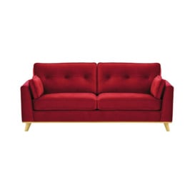 Farrow 3 Seater Sofa, dark red, Leg colour: like oak