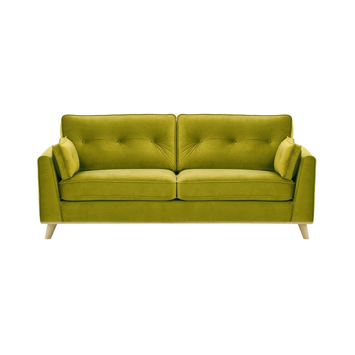 Farrow 3 Seater Sofa, olive green, Leg colour: wax black - image 1