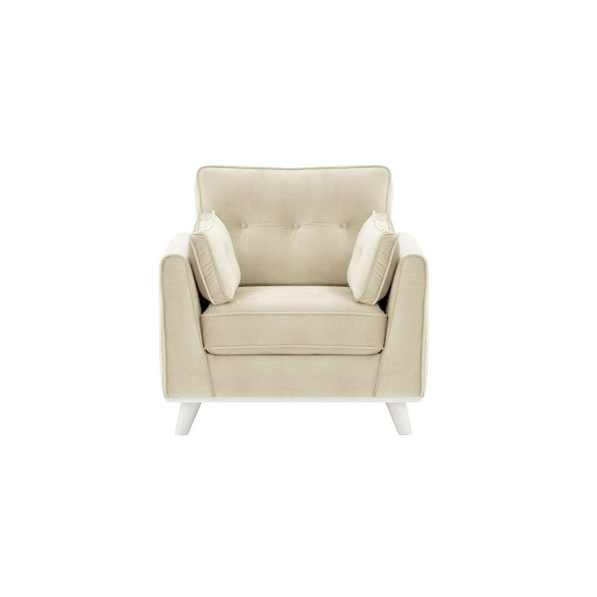 Farrow Armchair, light beige, Leg colour: white - image 1