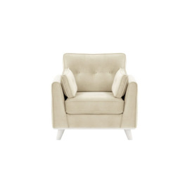Farrow Armchair, light beige, Leg colour: white - thumbnail 1