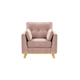 Farrow Armchair, lilac, Leg colour: like oak - thumbnail 1