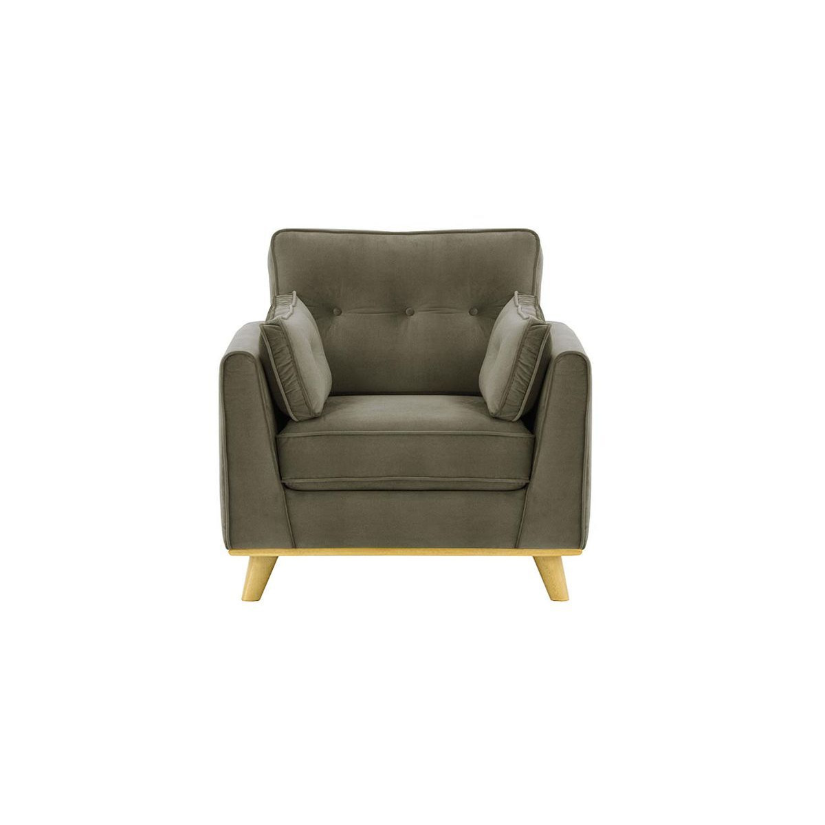 Farrow Armchair, beige, Leg colour: dark oak - image 1