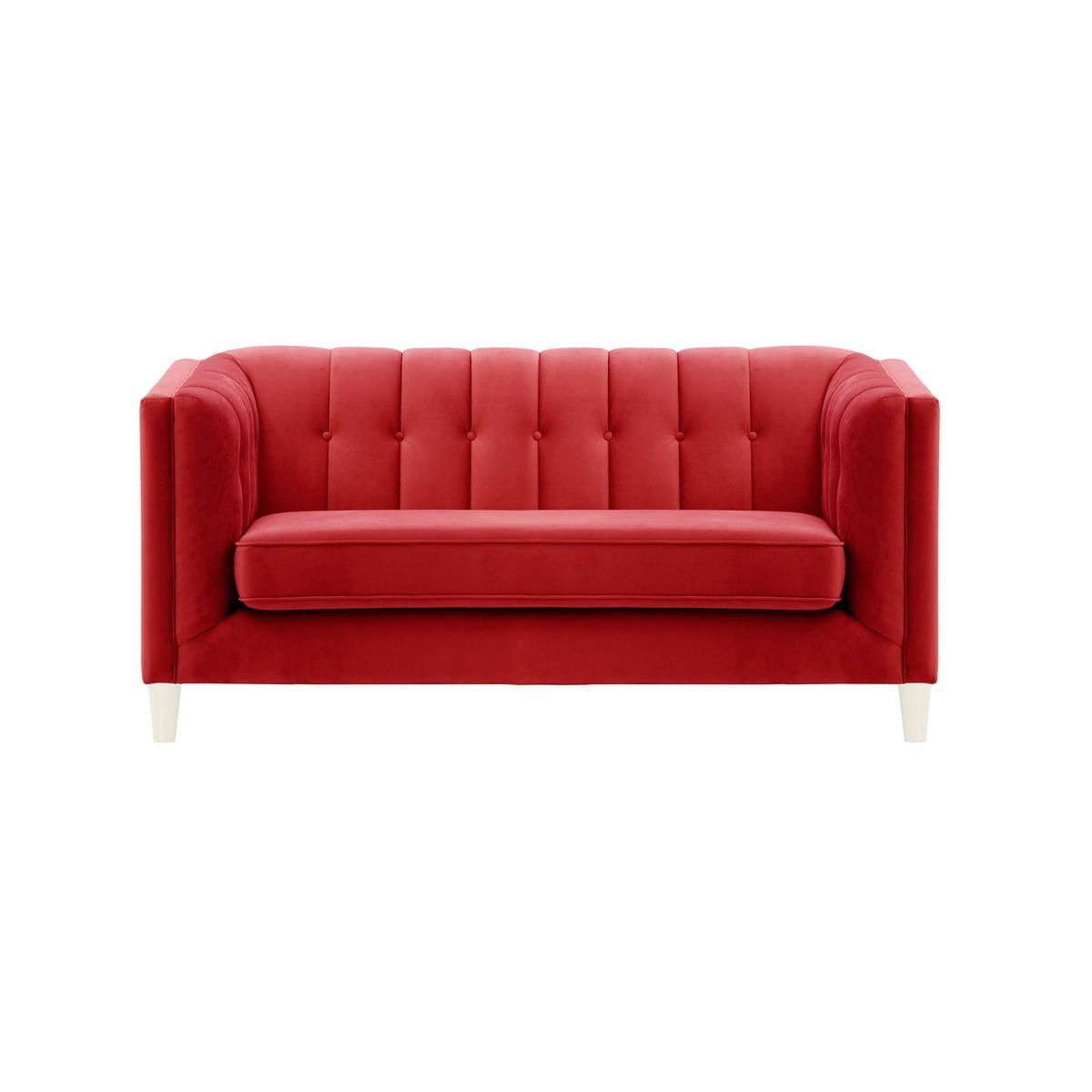 Sodre 2 Seater Sofa, dark red, Leg colour: white - image 1