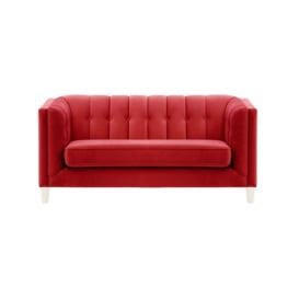 Sodre 2 Seater Sofa, dark red, Leg colour: white - thumbnail 1